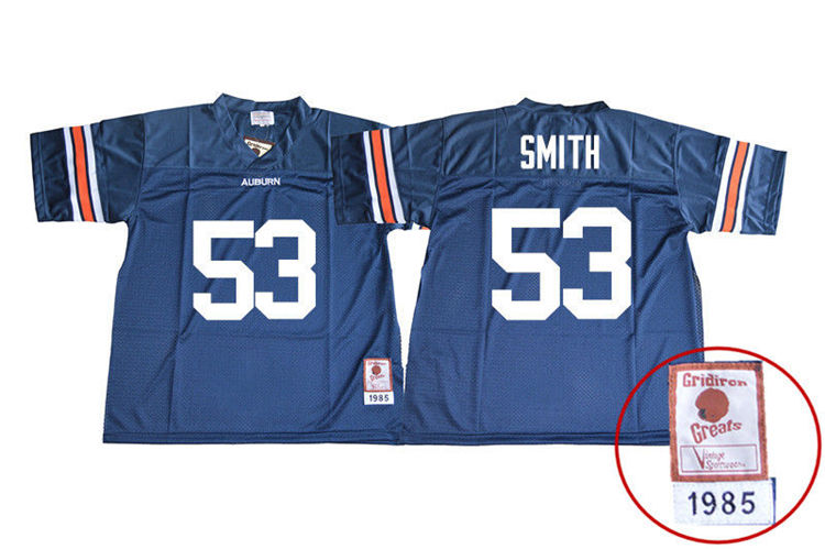 Auburn Tigers Youth Clarke Smith #53 Navy Stitched College 1985 Throwback NCAA Authentic Football Jersey TXT4474IR